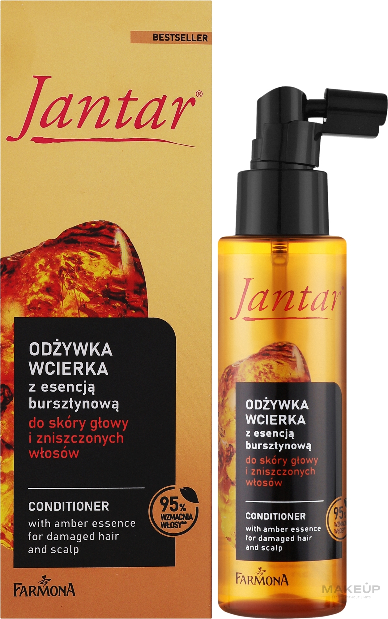 Odżywka rewitalizująca z esencją bursztynową do skóry głowy i włosów zniszczonych - Farmona Jantar Conditioner — Zdjęcie 100 ml