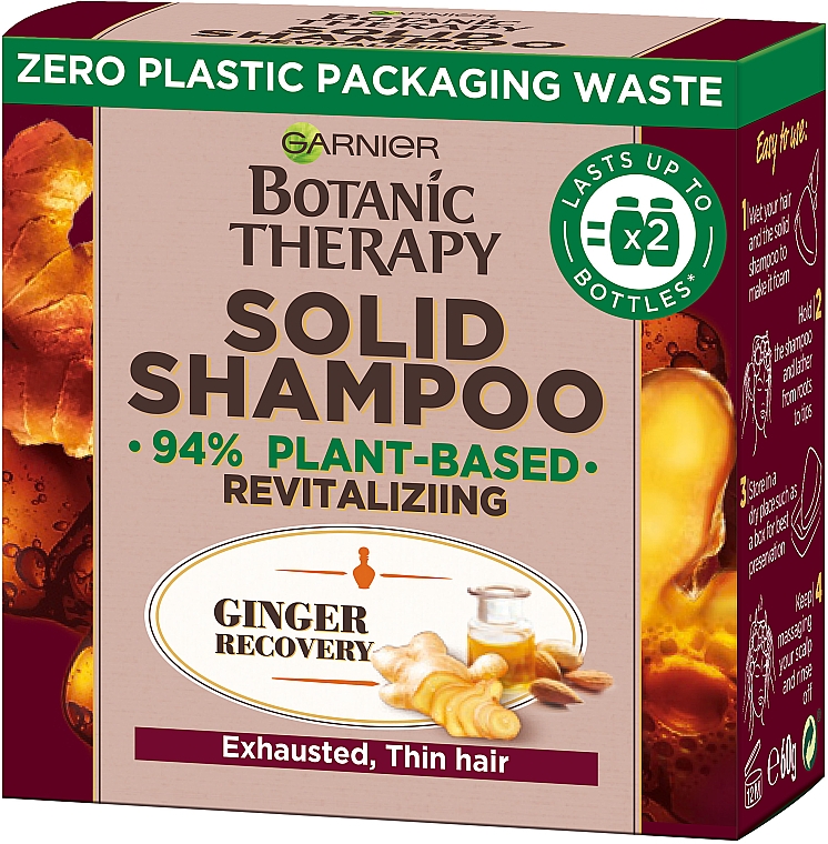 Szampon w kostce do włosów zniszczonych i cienkich Rewitalizujący - Garnier Botanic Therapy Solid Shampoo — Zdjęcie N4