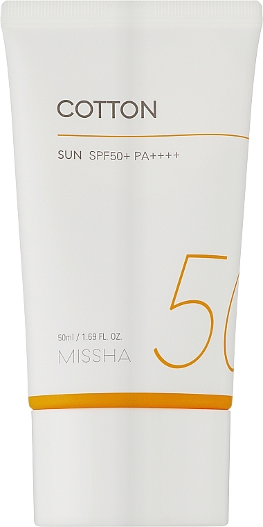 Krem przeciwsłoneczny do ciała z aksamitnym wykończeniem - Missha All Around Safe Block Cotton Sun SPF 50+ PA++++