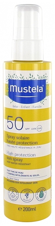 Przeciwsłoneczny spray do twarzy i ciała - Mustela Bebe High Protection Sun Spray SPF 50 — Zdjęcie N1