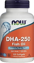 Kapsułki żelowe Kwas DHA 250 mg - Now Foods DHA-250 Brain Supports — Zdjęcie N1