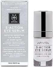 Serum do zaawansowanej pielęgnacji skóry wokół oczu Biała lilia - Apivita 5-Action Eye Serum Advanced Eye Care With White Lily — Zdjęcie N3