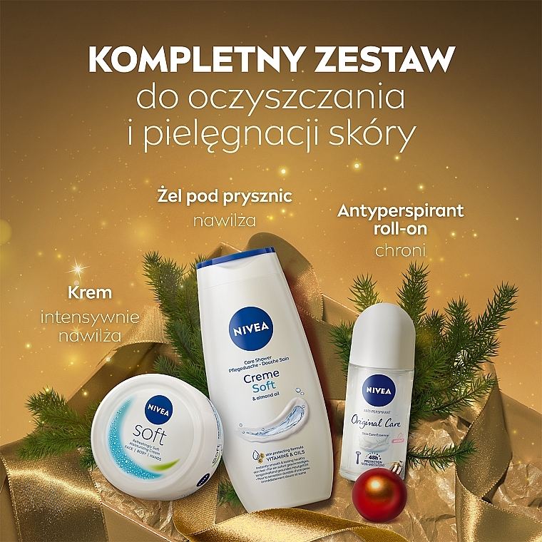 Zestaw - NIVEA Feel Soft (sh/gel/250ml + cr/100ml + deo/50ml) — Zdjęcie N5