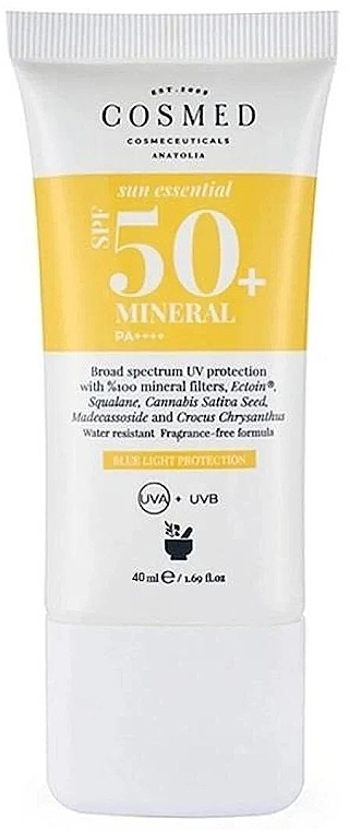 Mineralny krem przeciwsłoneczny do skóry wrażliwej - Cosmed Sun Essential Mineral SPF50 — Zdjęcie N1