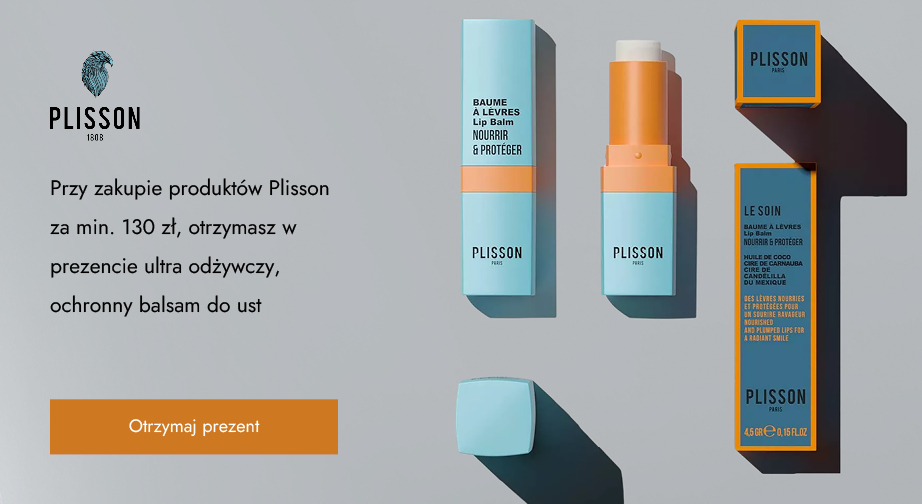 Przy zakupie produktów Plisson za min. 130 zł, otrzymasz w prezencie ultra odżywczy, ochronny balsam do ust.