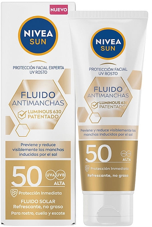 Fluid do twarzy z filtrem przeciwsłonecznym - NIVEA SUN Fluid SPF 50 — Zdjęcie N1