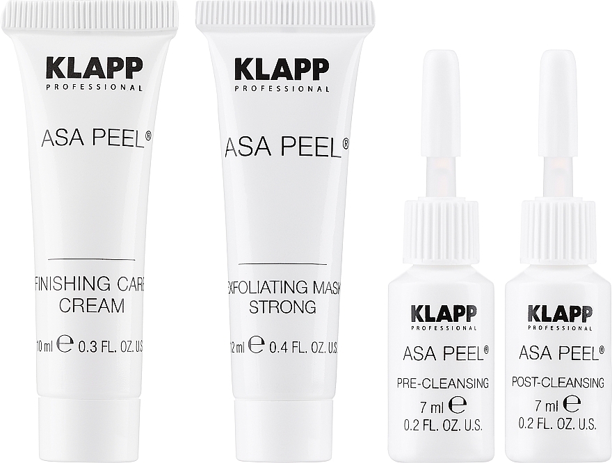 Zestaw Peeling wieloowocowy - Klapp ASA Peel Face Treatment (f/ton/7ml + peel/12ml + f/ton/7ml + f/cr/10ml) — Zdjęcie N2