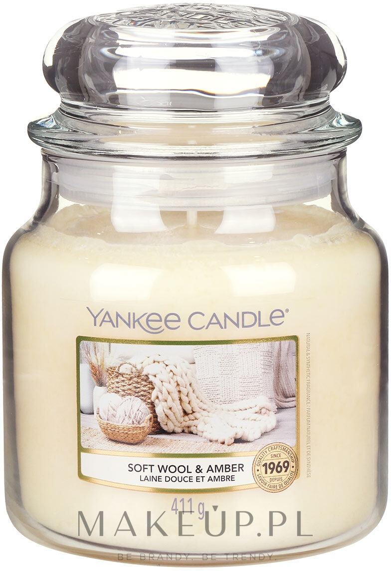 Świeca zapachowa w słoiku - Yankee Candle Soft Wool & Amber — Zdjęcie 411 g
