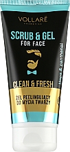 Kup Żel peelingujący do mycia twarzy dla mężczyzn - Vollare Scrub & Gel For Facial Cleansing Men