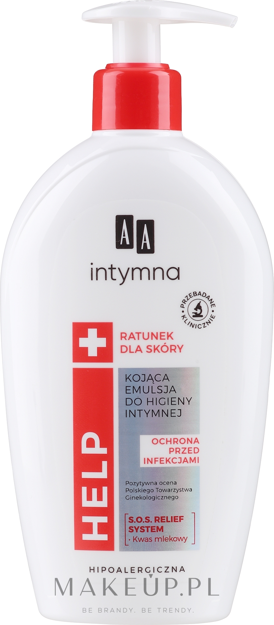 Emulsja do higieny intymnej Ochrona przed infekcjami i łagodzenie - AA Intymna +Help — Zdjęcie 300 ml