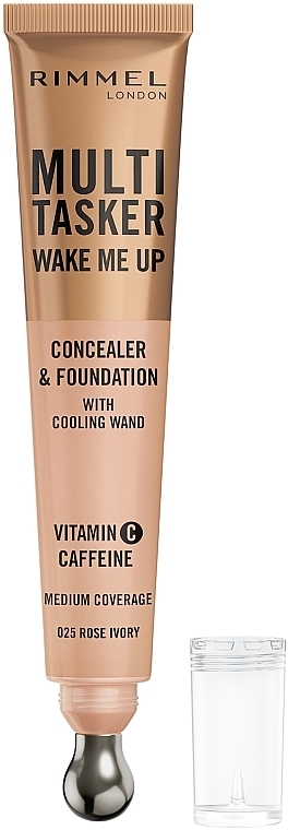 Korektor z końcówką chłodzącą - Rimmel Multi Tasker Wake Me Up Concealer & Foundation — Zdjęcie N2