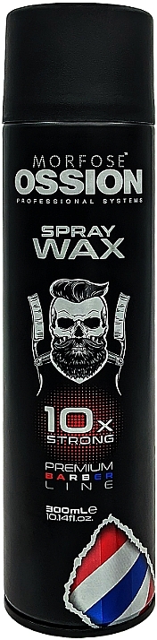 Mocno utrwalający lakier do włosów - Morfose Ossion Spray Wax 10x Strong Premium Barber Line  — Zdjęcie N1
