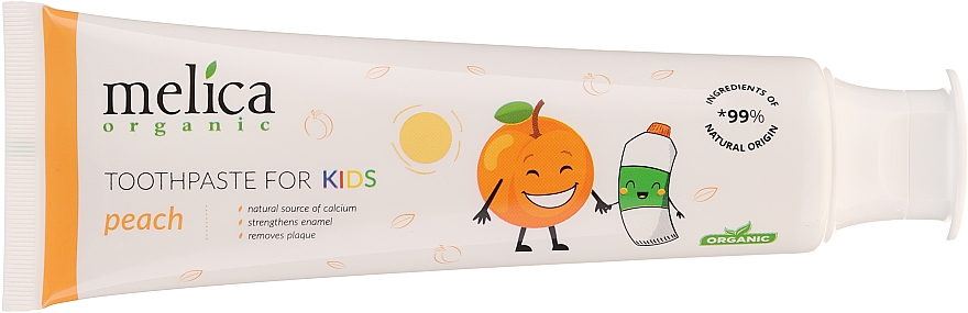 Brzoskwiniowa pasta do zębów dla dzieci - Melica Organic Toothpaste For Kids Peach — Zdjęcie N3