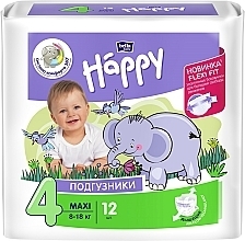 Kup PRZECENA! Pieluchy dla niemowląt 8-18 kg, rozmiar 4, 12 szt. - Bella Baby Happy Maxi  *