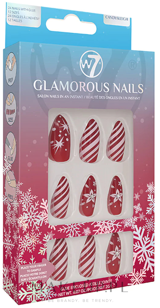 Zestaw sztucznych paznokci - W7 Cosmetics Glamorous Nails — Zdjęcie Candy Sleight