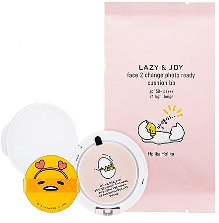 Cushion do twarzy - Holika Holika Gudetama Ver2 Lazy&Joy Fase 2 Change Photo Ready Cushion BB (uzupełnienie) — Zdjęcie N1