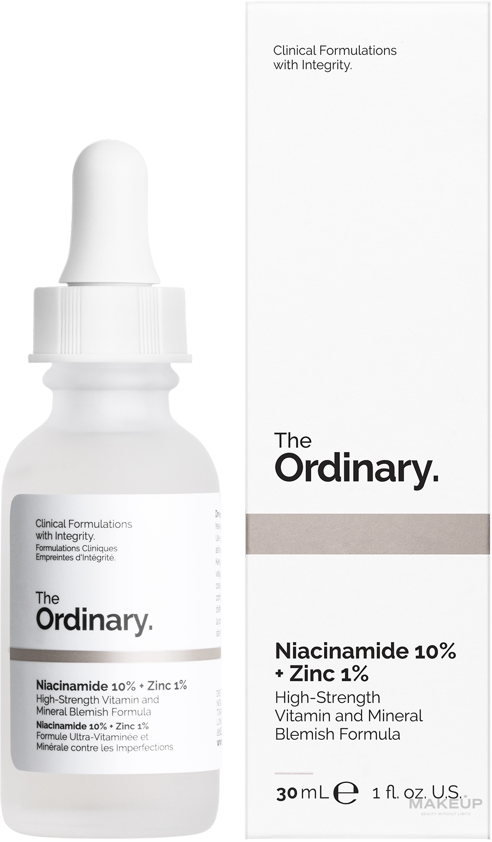 The Ordinary Niacinamide 10% + Zinc 1% - Serum z witaminą B3 i cynkiem — Zdjęcie 30 ml