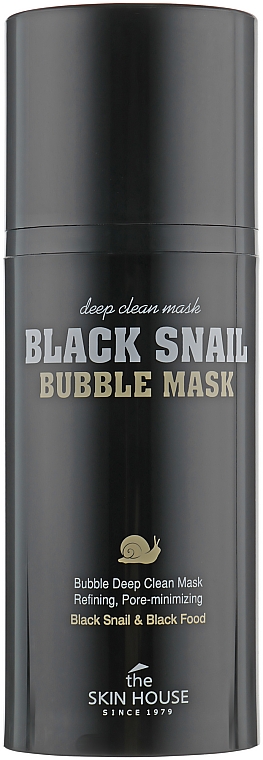Maska tlenowa ze ślimakiem i węglem - The Skin House Black Snail Bubble Mask — Zdjęcie N2