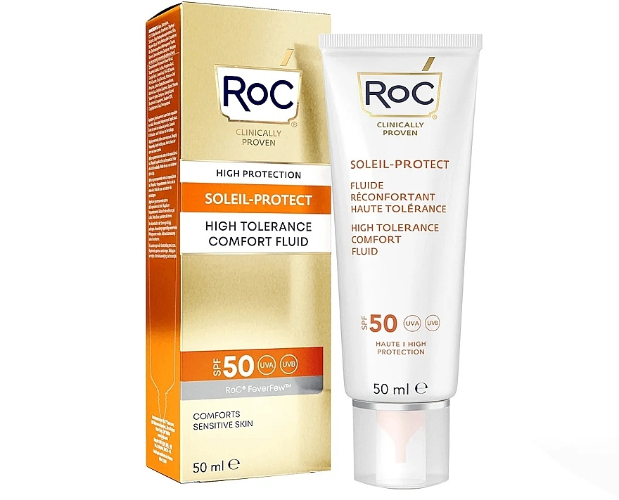 Fluid do skóry wrażliwej z filtrem - RoC Soleil Protect High Tolerance Fluid SPF 50  — Zdjęcie N1