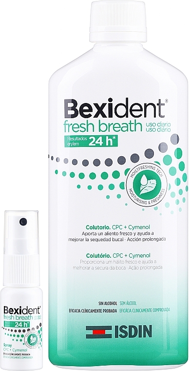 Zestaw - Isdin Bexident Fresh Breath (b/spray/15ml + mouthwash/500ml) — Zdjęcie N2