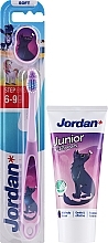 Kup Zestaw dla dzieci w wieku 6-12 lat, wilk - Jordan Junior (toothpaste/50 ml + toothbrush/1 pc)