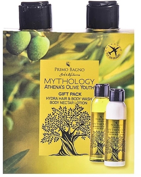 Zestaw - Primo Bagno Mythology Athena's Olive Youth Gift Pack (b/wash/100 ml + b/cr/100 ml) — Zdjęcie N1