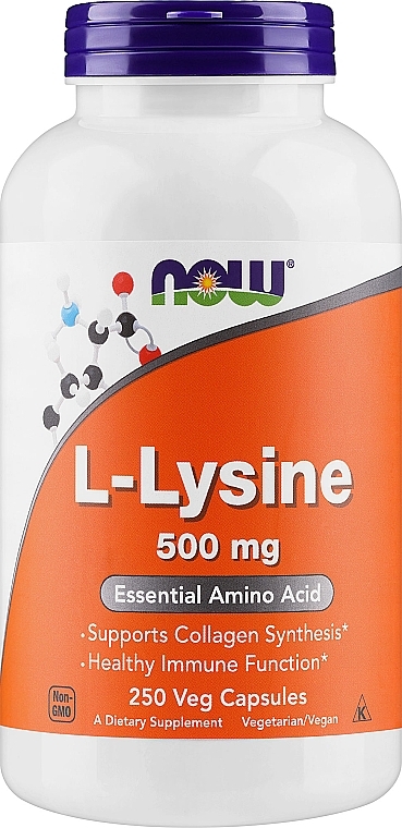 L-lizyna w kapsułkach - Now Foods L-Lysine Capsules — Zdjęcie N1
