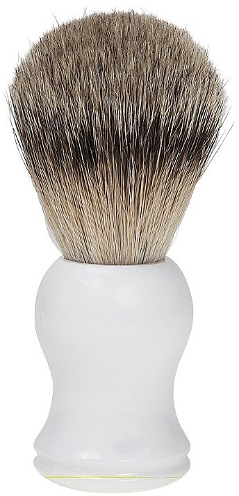 Pędzel do golenia z włosiem z borsuka, plastikowy, biały - Golddachs Finest Badger Plastic White — Zdjęcie N1