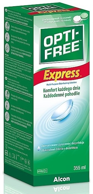 PRZECENA! Uniwersalny płyn do dezynfekcji soczewek kontaktowych - Alcon Opti-Free Express * — Zdjęcie N1