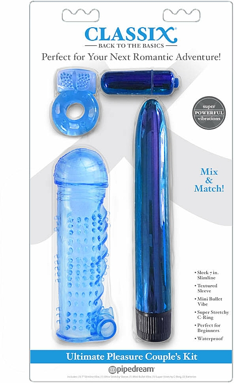 Wibrator dla par, niebieski - Pipedream Ultimate Pleasure Couples Blue — Zdjęcie N1
