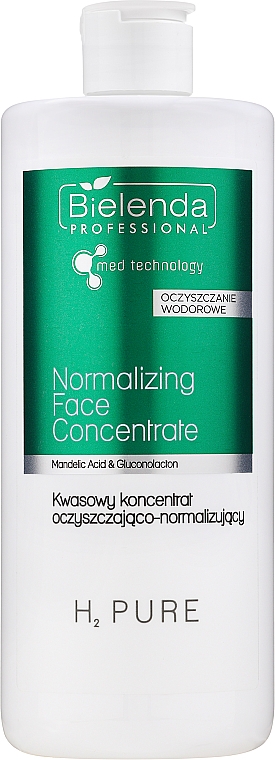 Kwasowy koncentrat oczyszczająco-normalizujący do twarzy - Bielenda Professional H2 Pure Normalizing Face Concenrate — Zdjęcie N1
