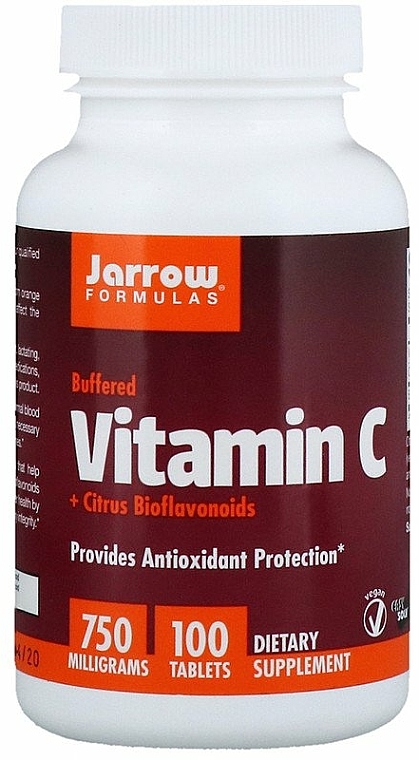 Suplement diety z mieszanką bioflawonoidów cytrusowych i witaminą C - Jarrow Formulas Vitamin C (Buffered) + Citrus Bioflavonoids, 750 mg — Zdjęcie N1