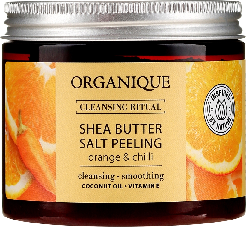 Peeling solny do ciała z masłem shea Pomarańcza i chili - Organique Cleansing Ritual Shea Butter Salt Peeling Orange & Chilli — Zdjęcie N1