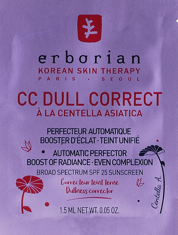 Krem korygujący do twarzy - Erborian CC Dull Correct SPF 25 (próbka) — Zdjęcie N1