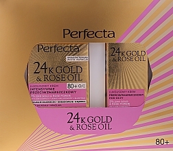 Zestaw - Perfecta 24K Gold & Rose Oil 80+ (f/cr/50ml + eye/cr/15ml) — Zdjęcie N1