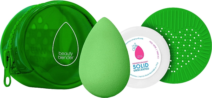 Zestaw - Beautyblender Besties Starter Set Bio Pure (sponge/1pcs + soap/16g + cleans/mat/1pcs + bag) — Zdjęcie N1