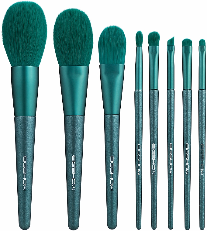 Zestaw pędzli do makijażu - Eigshow Beauty Jade Green Brush Kit With Cylinder — Zdjęcie N2