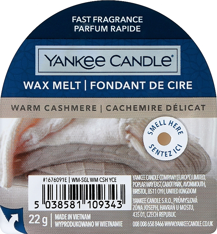 Aromatyczny wosk do kominka - Yankee Candle Wax Melt Warm Cashmere  — Zdjęcie N1