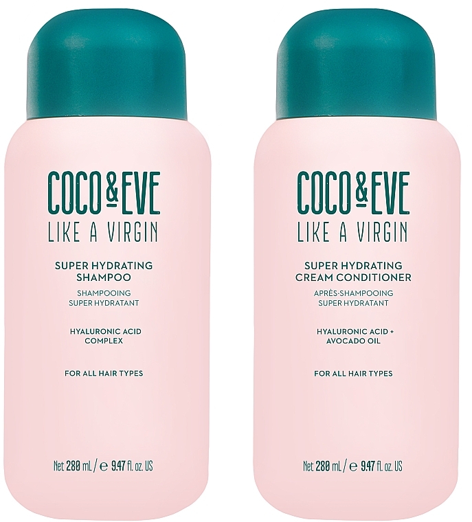 Zestaw - Coco & Eve Like A Virgin Super Hydration Duo Kit (shm/280ml + cond/280ml) — Zdjęcie N2