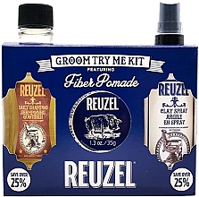 Kup Zestaw do makijażu - Reuzel Fiber Try Me Kit (h/pomade/35g + h/spray/100ml + shm/100ml)