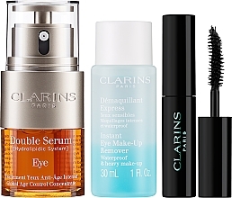 Zestaw - Clarins Double Serum Eye Set (eye/ser/20ml + mascara/3ml + rem/30ml + bag) — Zdjęcie N2