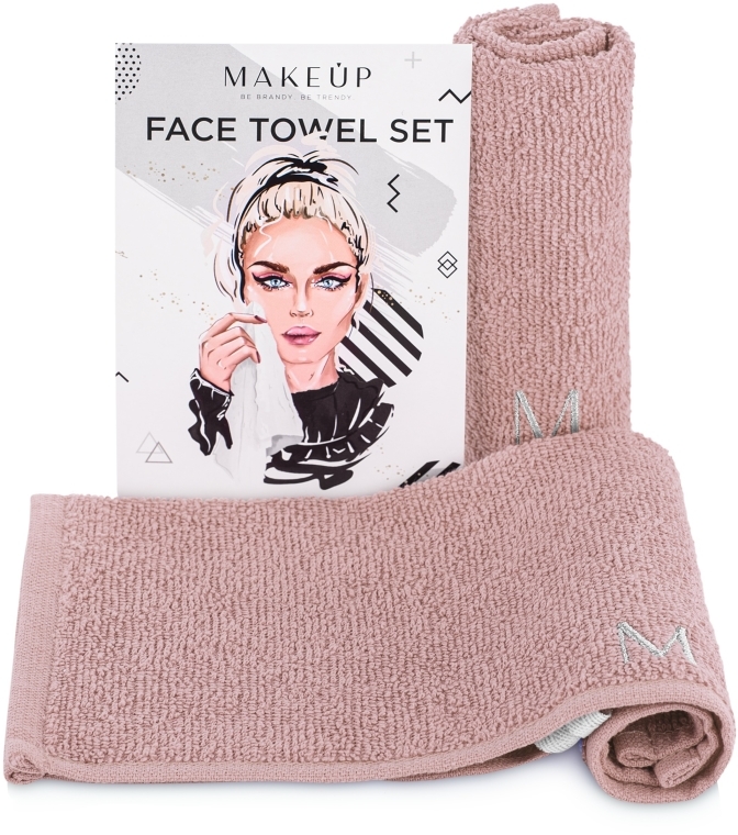 Podróżny zestaw beżowych ręczników do twarzy MakeTravel - MAKEUP — Zdjęcie N1