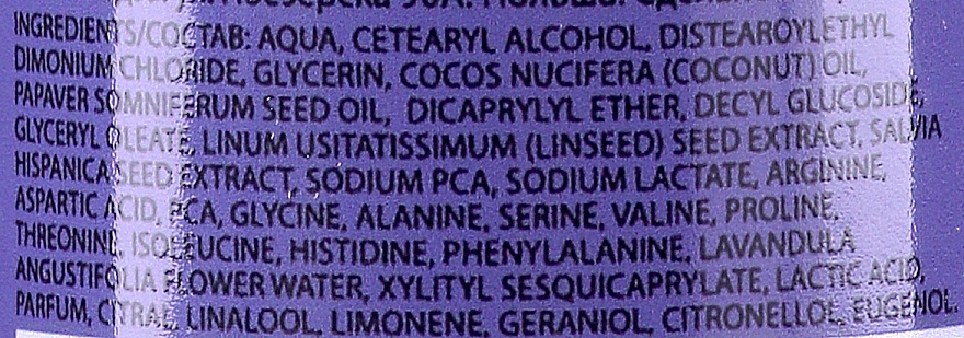 Kremowa bioodżywka do cienkich włosów Hydrolat z lawendy, nasiona chia i olej kokosowy - Venita Bio Natural Lavender Hydrolate Chia Coconut Cream Conditioner  — Zdjęcie N2
