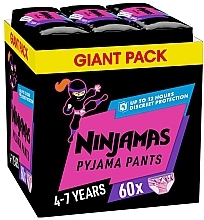 Pieluchomajtki Ninjamas Pyjama Girl Pants, 4-7 lat (17-30 kg), 60 szt. - Pampers — Zdjęcie N1