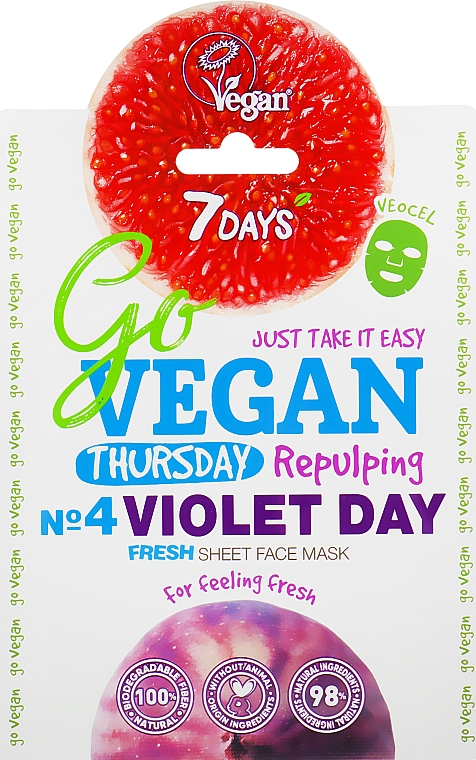 Odżywcza maseczka do twarzy z ekstraktem z figi - 7 Days Go Vegan Thursday Violet Day — Zdjęcie N1
