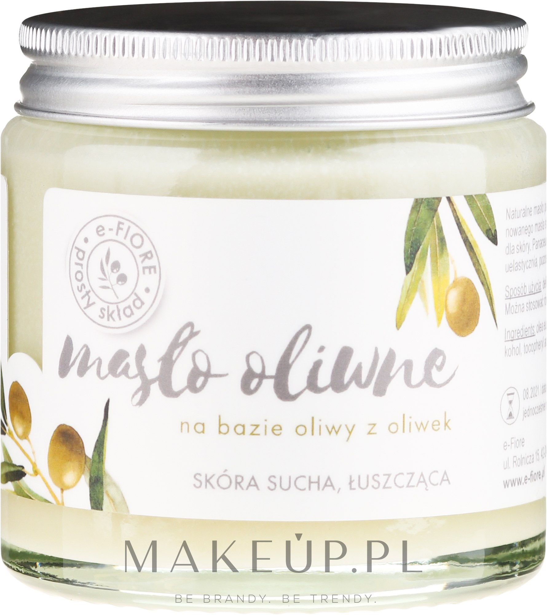 Masło oliwne na bazie oliwy z oliwek do skóry suchej i łuszczącej się - E-Fiore — Zdjęcie 120 ml