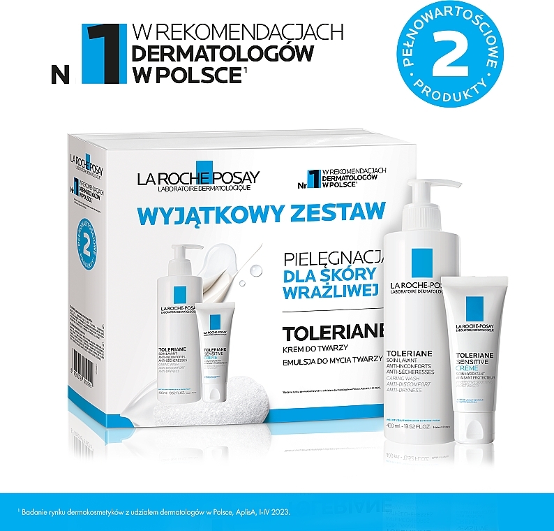 Zestaw do pielęgnacji twarzy - La Roche-Posay Toleriane (cr/gel/400ml + cr/40ml) — Zdjęcie N2