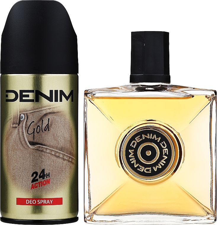 PRZECENA! Denim Gold - Zestaw (ash/lot 100 ml + deo/spray 150 ml + bag) * — Zdjęcie N2