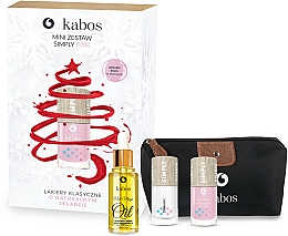 Kup Zestaw - Kabos Mini Kit Simply Pink (n/top 10 ml + n/polish 10 ml + n/oil 30 ml + bag)