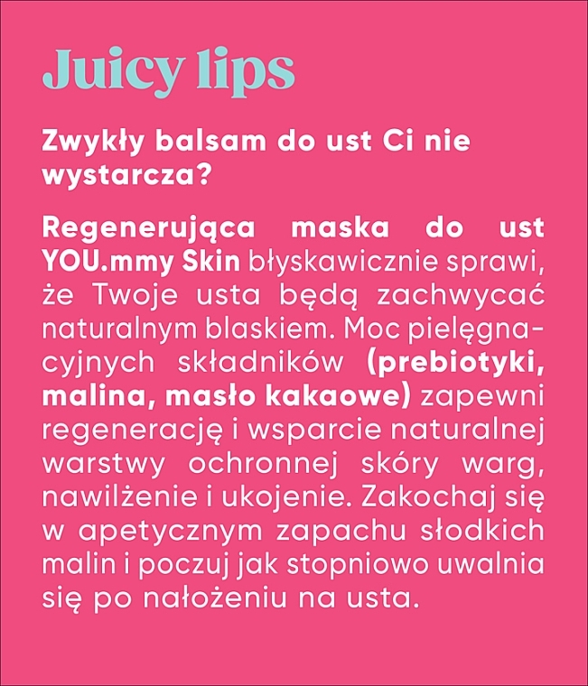 Rewitalizująca maska do ust - AA You.mmy Skin Raspberry Zen — Zdjęcie N3